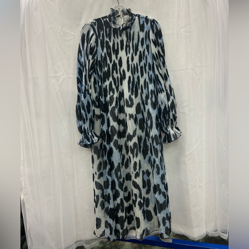 GANNI Cheetah Print Maxi Dress💙💙🤍🤍